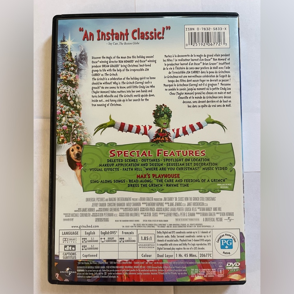 Dr. Seuss' How the Grinch Stole Christmas (DVD, 2003) Collectors Edition - Picture 2 of 2